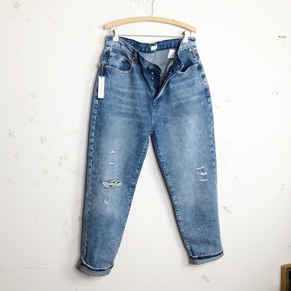 BETRO butterfly high-rise distressed tapered leg jeans - Picture 11 of 14